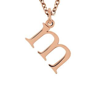 The Abbey Lower Case Initial 'm' Necklace in 14k Rose Gold, 16 Inch